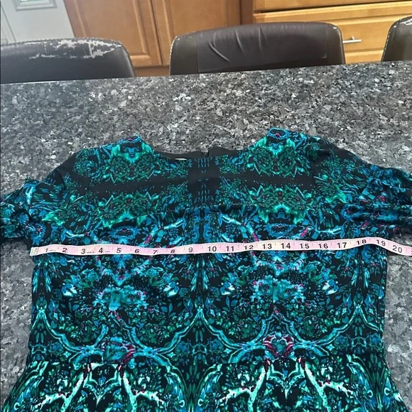 Maggy London Teal and Navy Long Sleeve Dress - Picture 5 of 12